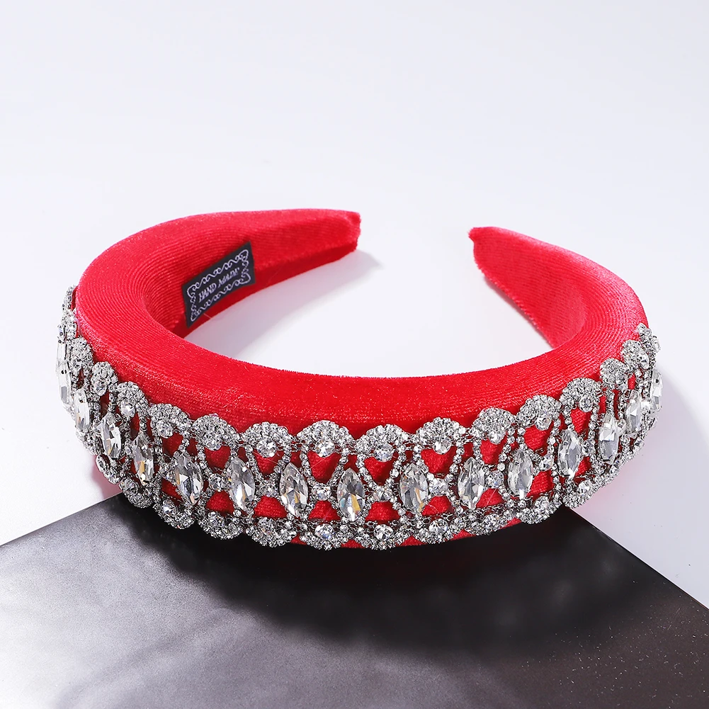 17 Vedawas Multi-Color Gem Baroque Headbands Women Diamond Hair Accessories Pearl Headband Girls Crown Flower Hairbands Head Wrap - Цвет: 17