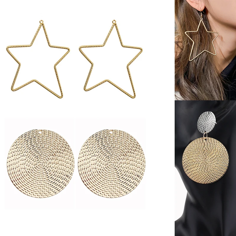 

2020New 60Pcs Alloy Star Round Button for DIY Earring or Necklace Pendants and Hair Accessories LX01-LX02