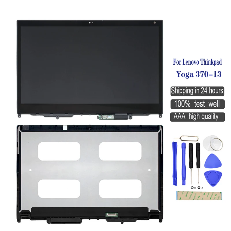 

13.3inch LQ133M1JX15 For Lenovo Thinkpad Yoga 370 13 LCD Screen+Touch Digitizer Assembly FHD 01HW909 1920x1080 with frame