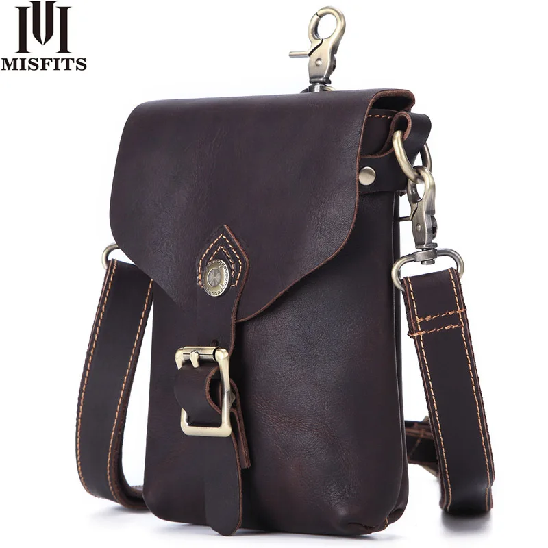 

MISFITS 2020 New Fashion Men Chest bag Messenger Bags Casual travel Genuine leather Hip Pack Anti-theft Hiking waist bag
