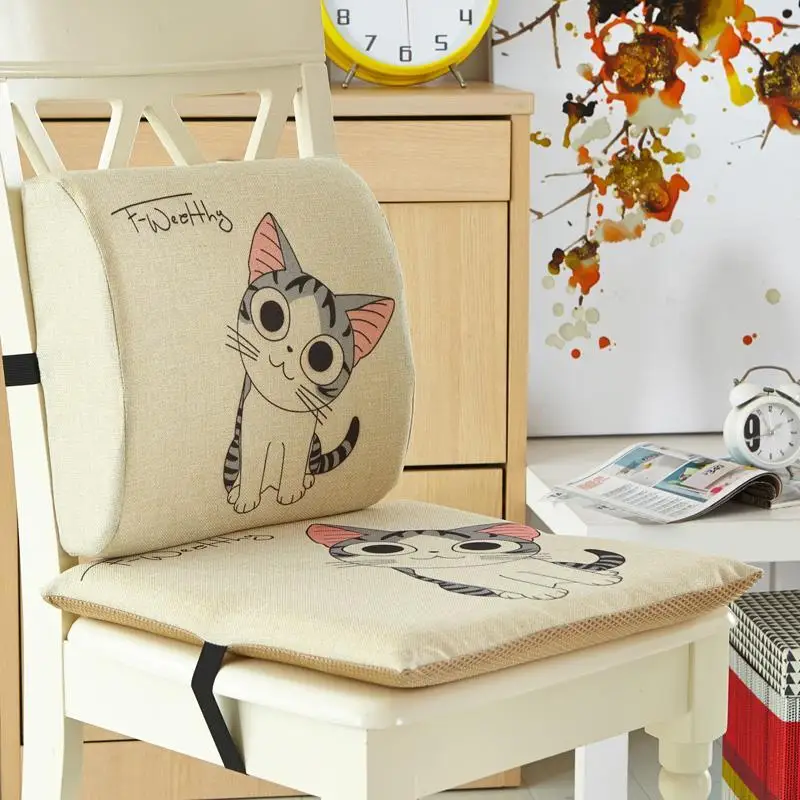 Cheese cat 2 шт./компл., детская комната, декоративная подушка, подушки с рисунком на спинку и сиденье, Ортопедическая подушка для дивана, автомобильная сидение кресло - Цвет: Cheese cat