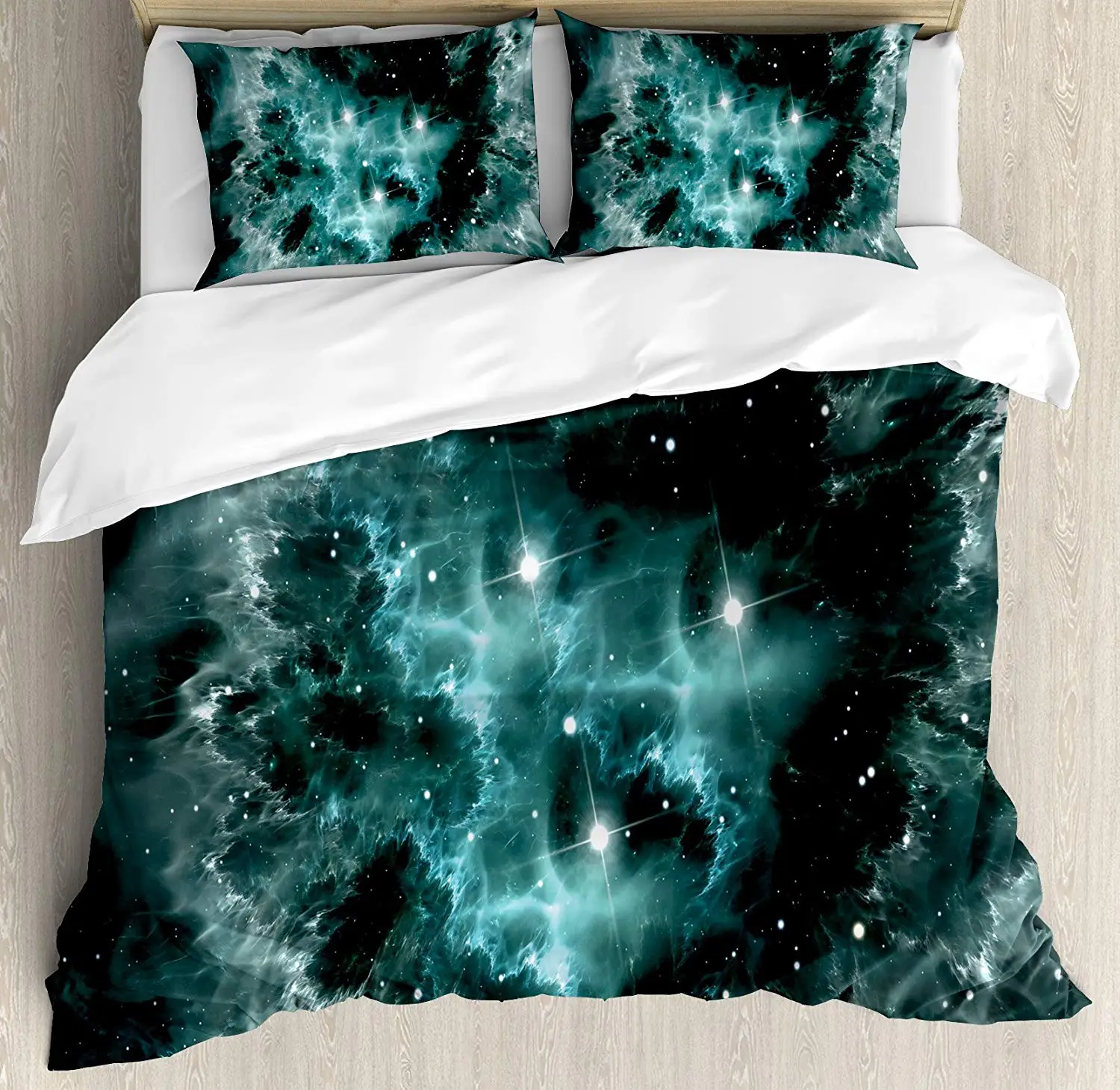 Outer Space Duvet Cover Set Queen Size Space Nebula in The Space with