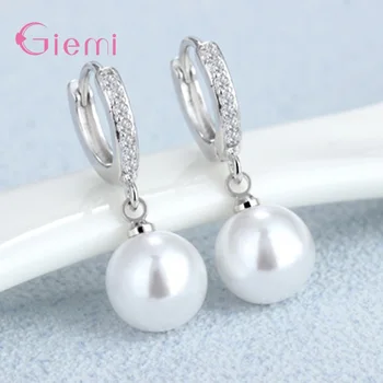 

Fast Delivery Women Girls Fashion White Pearl Pendant Earring Wedding/Engagement Party Jewelry Gifts Top Sale