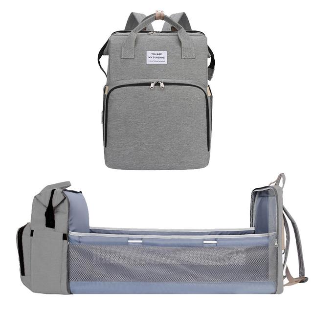 Portable Crib Diaper Bag Folding Baby Travel Large Backpack Baby Bed Diaper Changing Table Pads For Outdoor