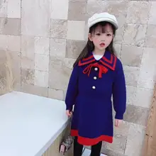12.1th/вязаное платье для девочек зимнее детское платье Детские платья на рост от 100 до 140 см детская одежда хорошего качества