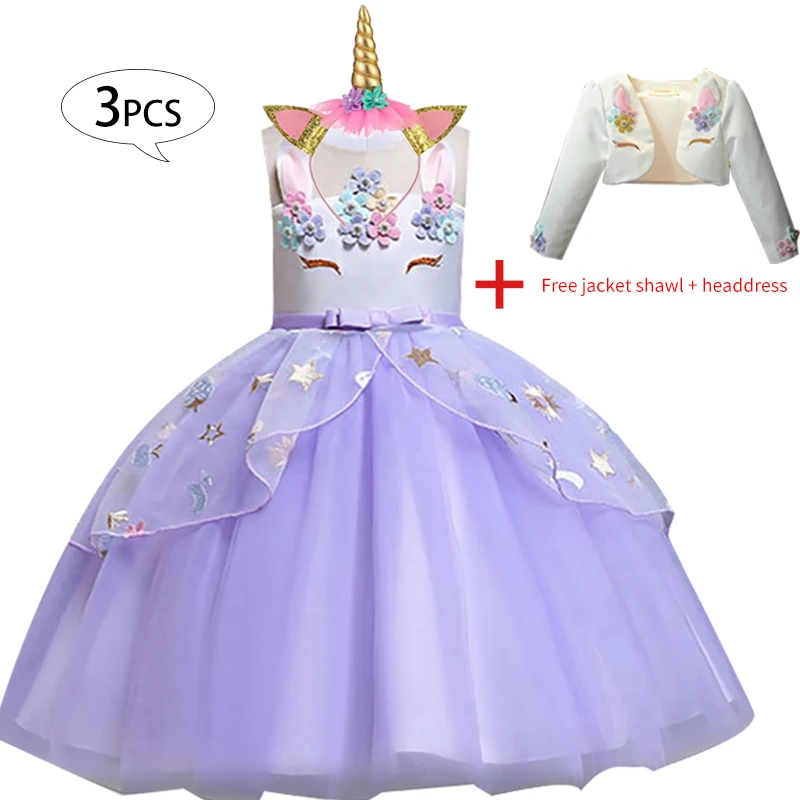 Baby-Girls-Unicorn-Dress-Kids-Dresses-For-Girls-Costume-Elegant-Birthday-Party-Princess-Dress-3pcs-Christmas (2)