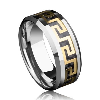 

8MM Width Engagement Rings Tungsten Carbide Band High Polished Inlay Special Pattern, Free Shipping, Customized