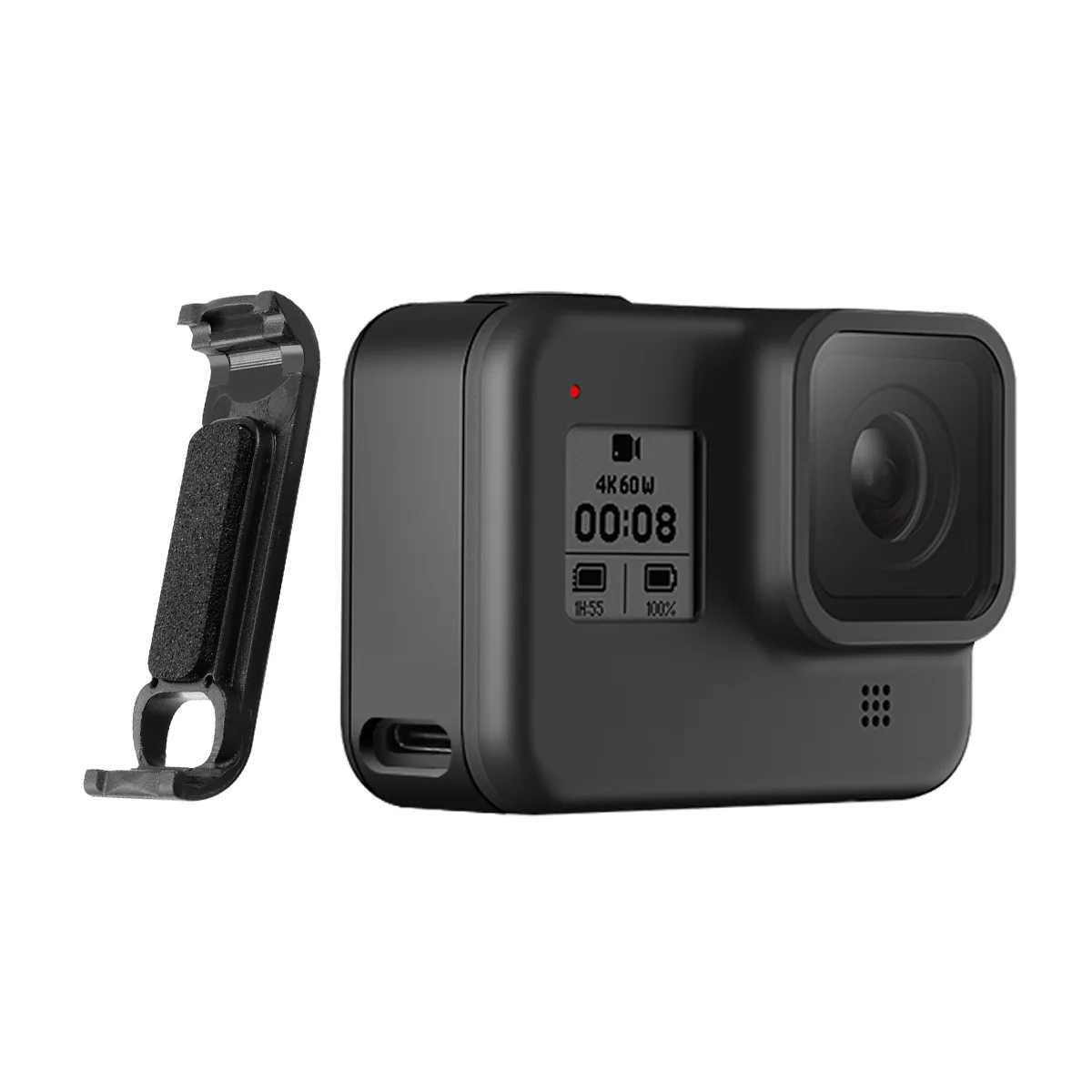 Rechargeable Side Protective Cover Battery Lid for GoPro Hero 8 Sports Camera Plastic