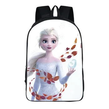 

New 16 inch Cartoon Princess Printing Backpack Children Snow Queen School Bags Backpack Girls Kindergarten Bag Elsa Backpacks