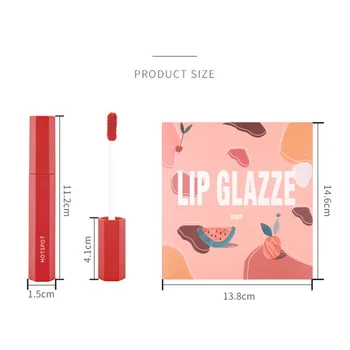 

4PCS Makeup Fruit Extract Lip Gloss Set Liquid Lips Glaze Lipstick Kit For Ladies Waterproof