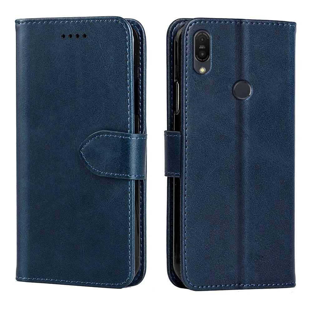 MKS Роскошный чехол книжка из искусственной кожи для ASUS ZenFone Max Pro M1 (ZB602KL) держатель