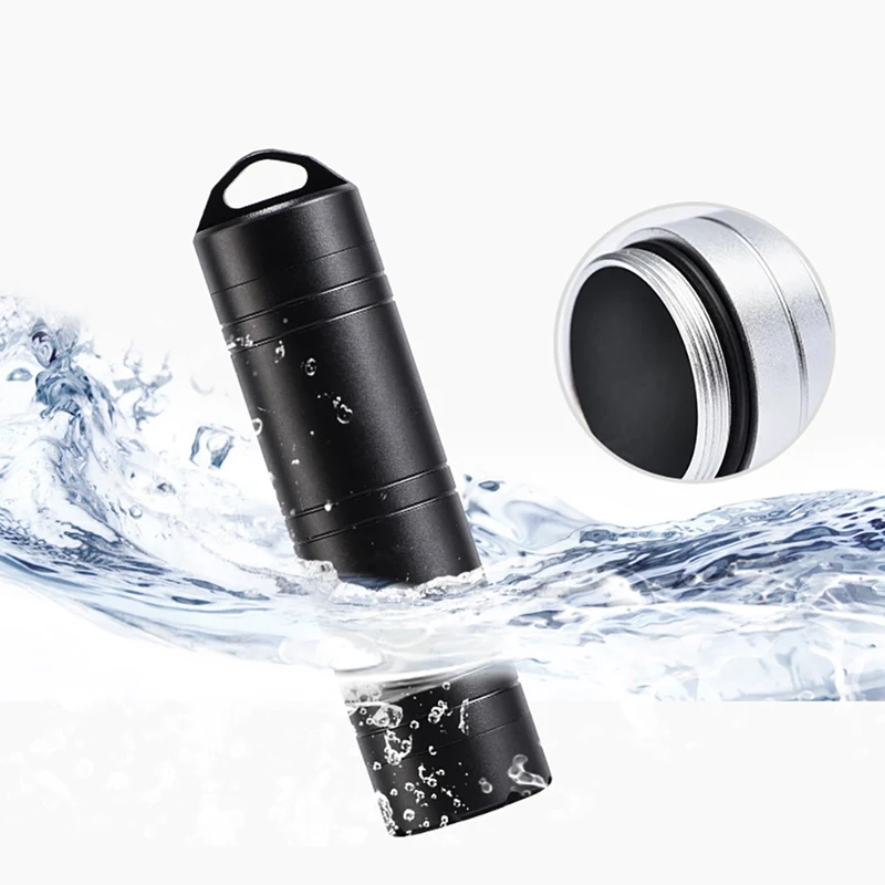 

EDC Tools Waterproof Storage Container Multifunctional Portable Aluminium Holder Key Chain Hanging Box Outdoor Camping