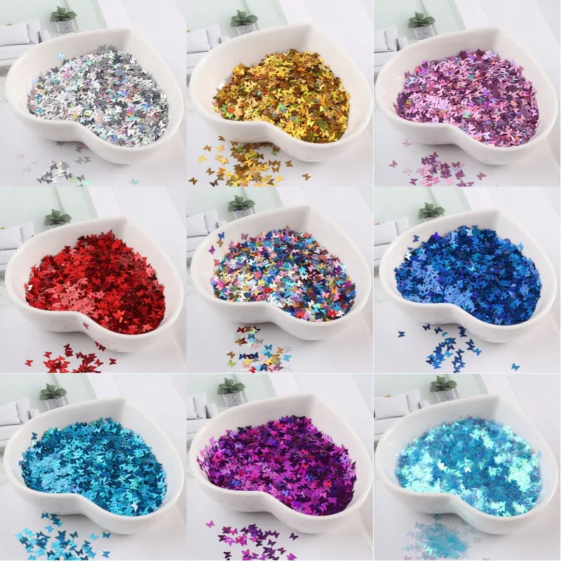 10g/Bag 3mm Laser Butterfly Sequins PVC Nails Paillettes DIY 3D Nail Art Handmade Wedding Sewing Craft Lentejuelas Accessories | Дом и сад