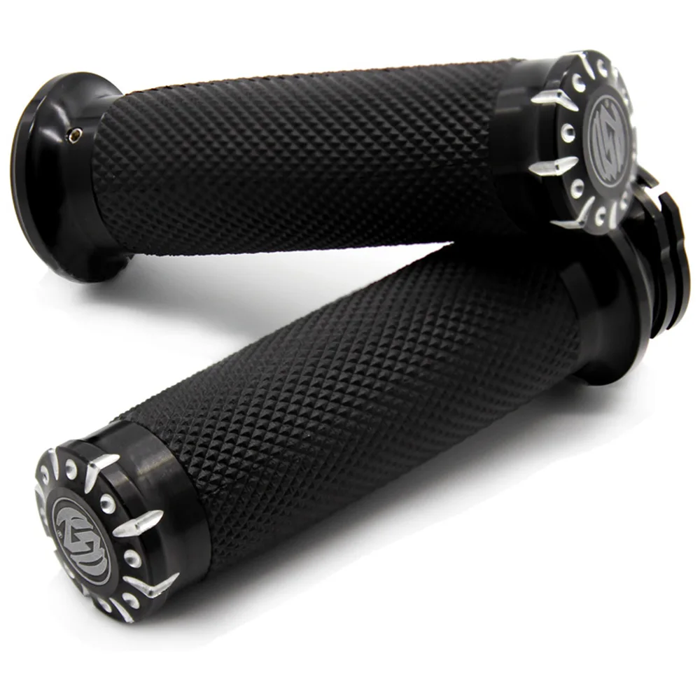 Feardevil 25MM Motorcycle Handlebar Grips Aluminum Part Black for Motorbike Harley 883 1200 Cruiser Bobber Chopper Custom