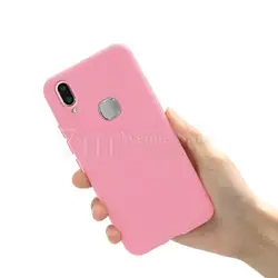 Vibrant Matte Silicone Phone Case - Soft TPU Back Cover for VIVO Y85 Y89 (Pink)