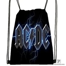 Пользовательские AC DC#1 отличное качество походная сумка на шнурке милый рюкзак для детей(черная спинка) 31x40 см#180531-02-13