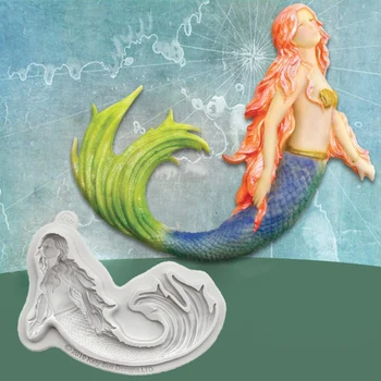 

Swimming Mermaid Silicone Mold for Fondant Cake Decor Cupcakes, Sugarcraft, Cookies, Candies, Cards and Clay Bakeware Tools