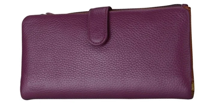 Ceny Damski podłużny portfel skórzany pierwsza warstwa skóry wołowej damskie etui z miejscem na karty