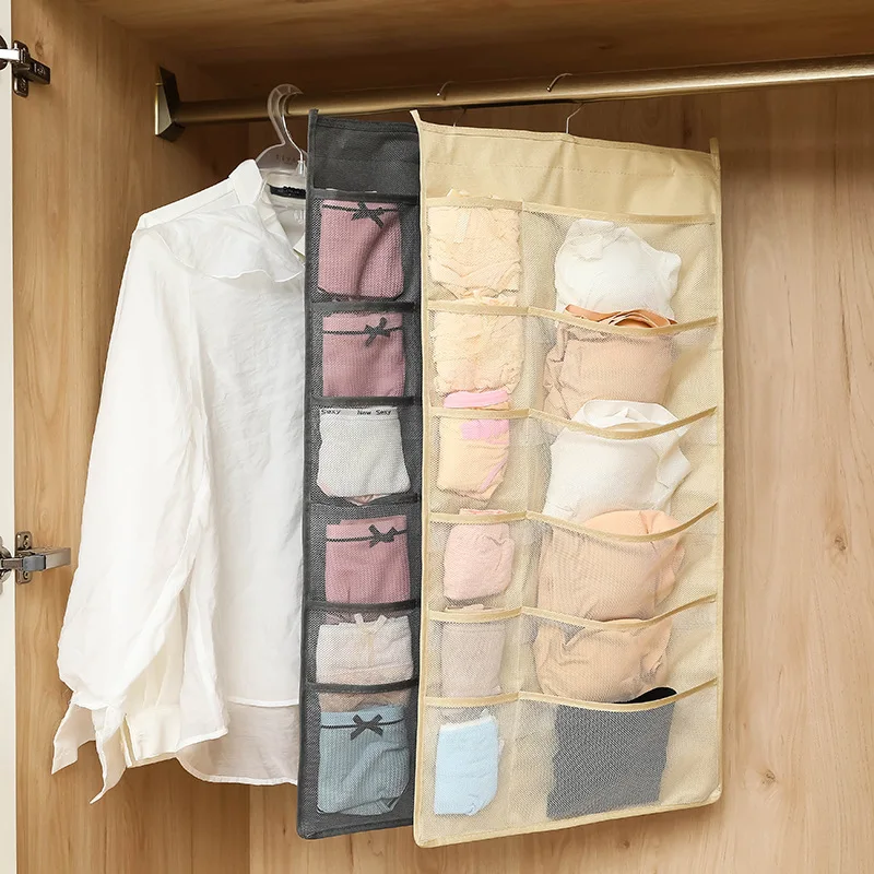 

HOT! Multifunction Clear Hanging Bag Socks Bra Underwear Rack Hanger Storage Organizer NEW Free Drop Shipping Hanging Organizer