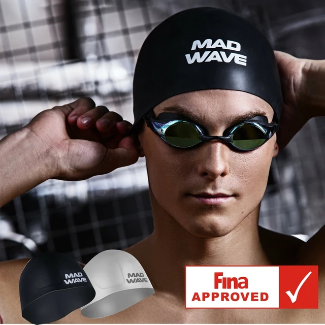 Madwave-gorros de natación de silicona para hombre y mujer, gorros de  natación, de aprobación fina