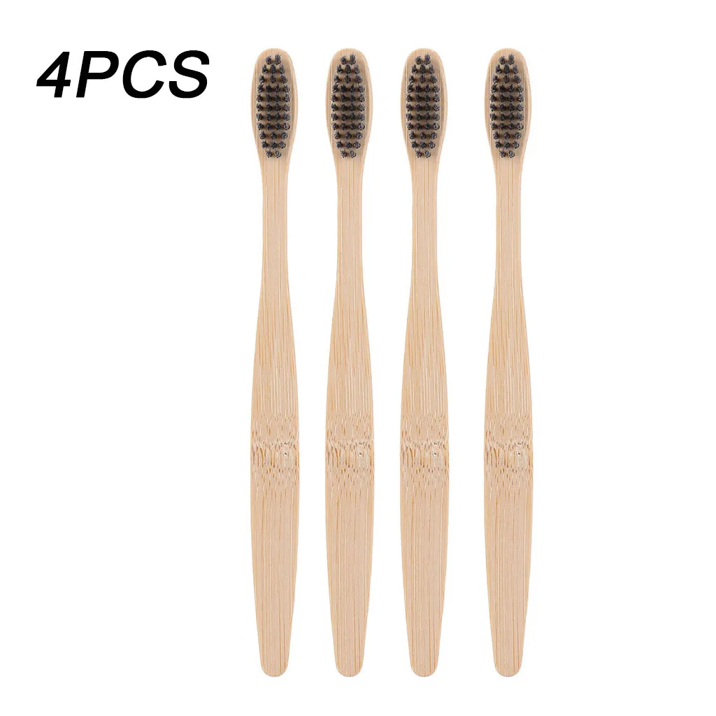 4pcs Зубные щетки 4/5/10 шт органические биоразлагаемые взрослых Зубная щётка с мягкой и не содержащего бисфенол-очень тонкой щетиной окружающей среды для вторичной переработки - Цвет: 4pcs