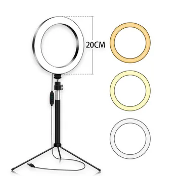 

Photo LED Selfie Ring Fill Light 20CM Dimmable Camera Phone Ring Lamp With Stand Tripod For Makeup Youtube Video Live Studio