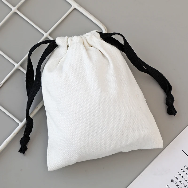 H3f31c44064e04bd4bf4b909d3f191a06h White Canvas Cotton Bags with Black Drawstring Christmas Gift Wedding Candy Package Pouch Big Size Dustproof Sacks Mallzona
