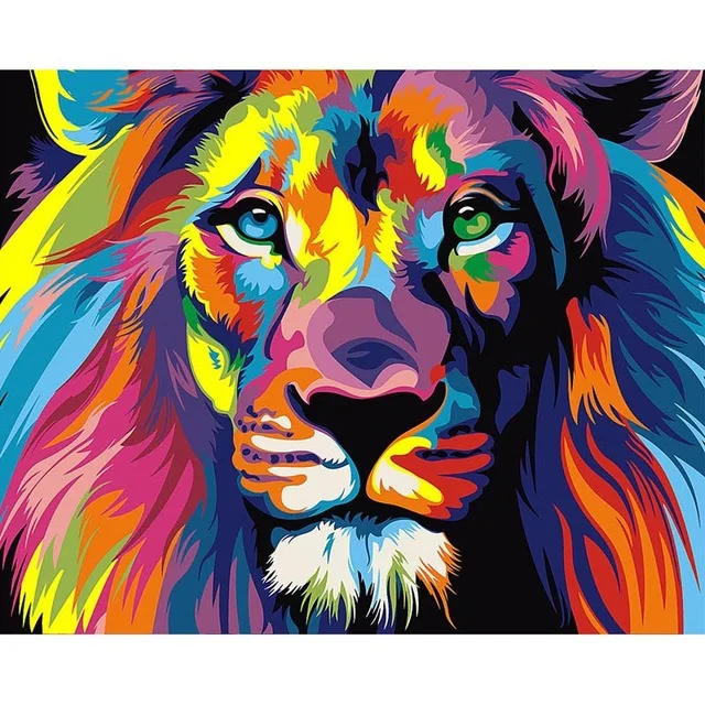 5D DIY Diamond Painting Animals Lion Cat Tiger Cross Stitch Kit Full Drill Square Embroidery Mosaic Art Picture of Rhinestones 