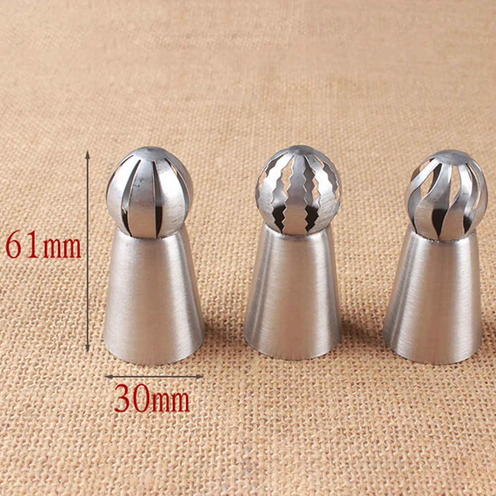 Ball Shape Icing Nozzle Durable Tips Modelling Kitchen Tool Cake Decoration DIY Portable Pastry Flower Stainless Steel