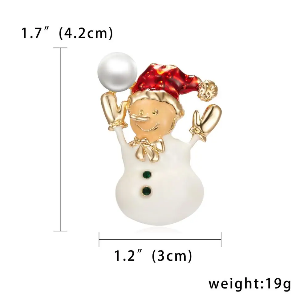 Рождественская Новогодняя брошь "Снеговик" со стразами, эмалированные броши, корсаж, подарки, банкетные булавки, украшения для свитера, значок, рождественское ювелирное изделие - Окраска металла: snowman 6