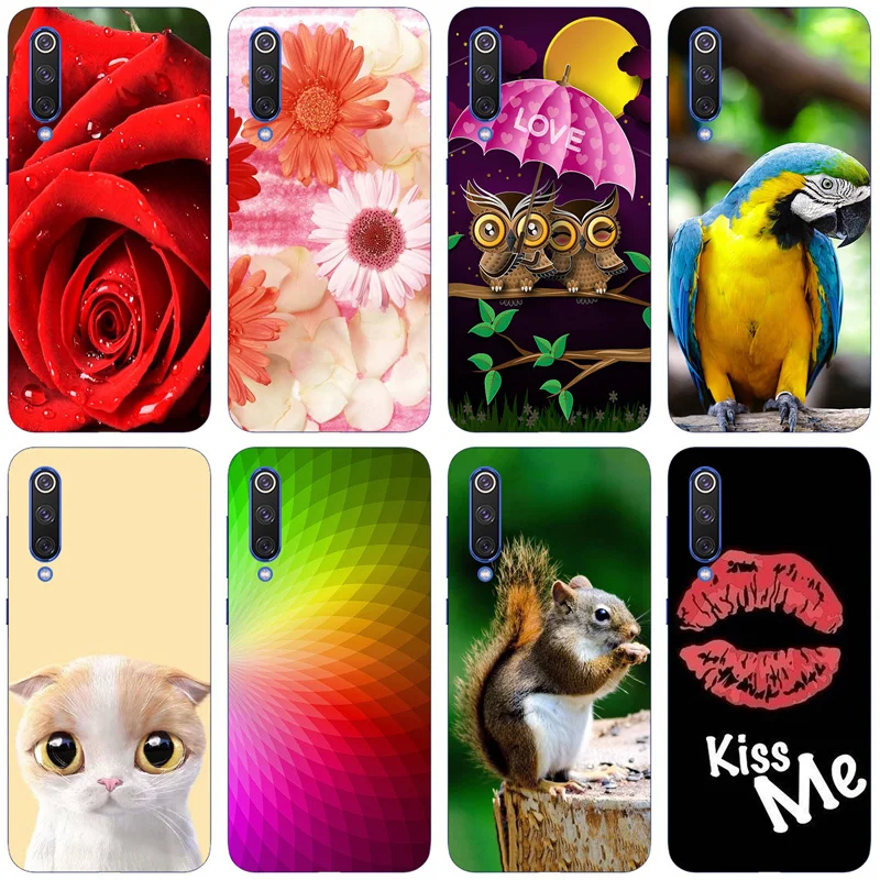 Case For Xiaomi Mi 9 Phone Case Xiaomi Mi9 Cover Xiaomi Mi 9 Se Mi9 Se Mi 9Se Mi9Se Case Silicone Soft TPU Cartoon Cat Owl