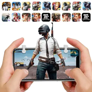 

1pair Phone Game Trigger Mobile Game Fire Button Aim Key L1R1 Shooter Controller For PUBG Knives Out Rules Of Survivle