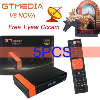 

5pcs Gtmedia v8 nova Receptor DVB-S2 Satellite Receiver with Brazil 3line cccam for 2year Support H.265 Built-in WiFi freesat v8