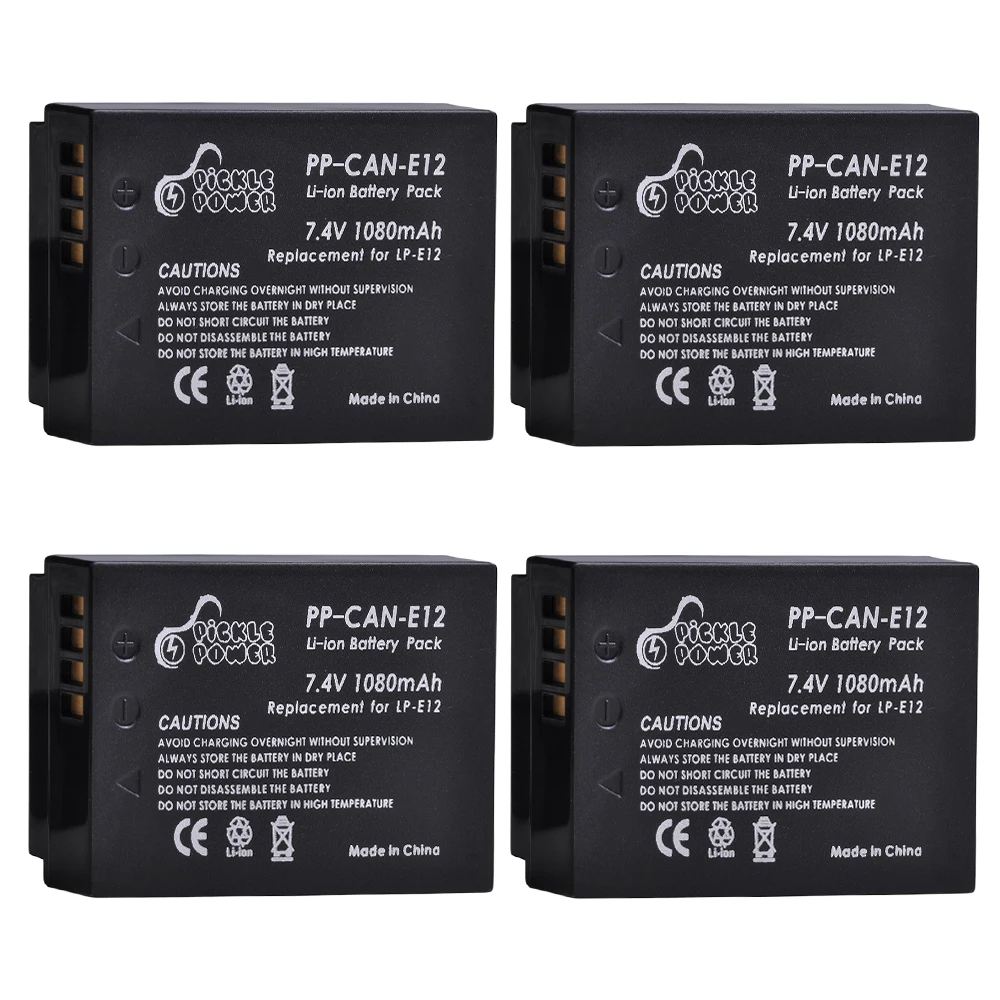 LP-E12 LP E12 LPE12 Battery+LED USB Dual Charger with Type C for Canon Rebel SL1 100D, EOS M, EOS M2, EOS M10 EOS M50 SX70 HS 