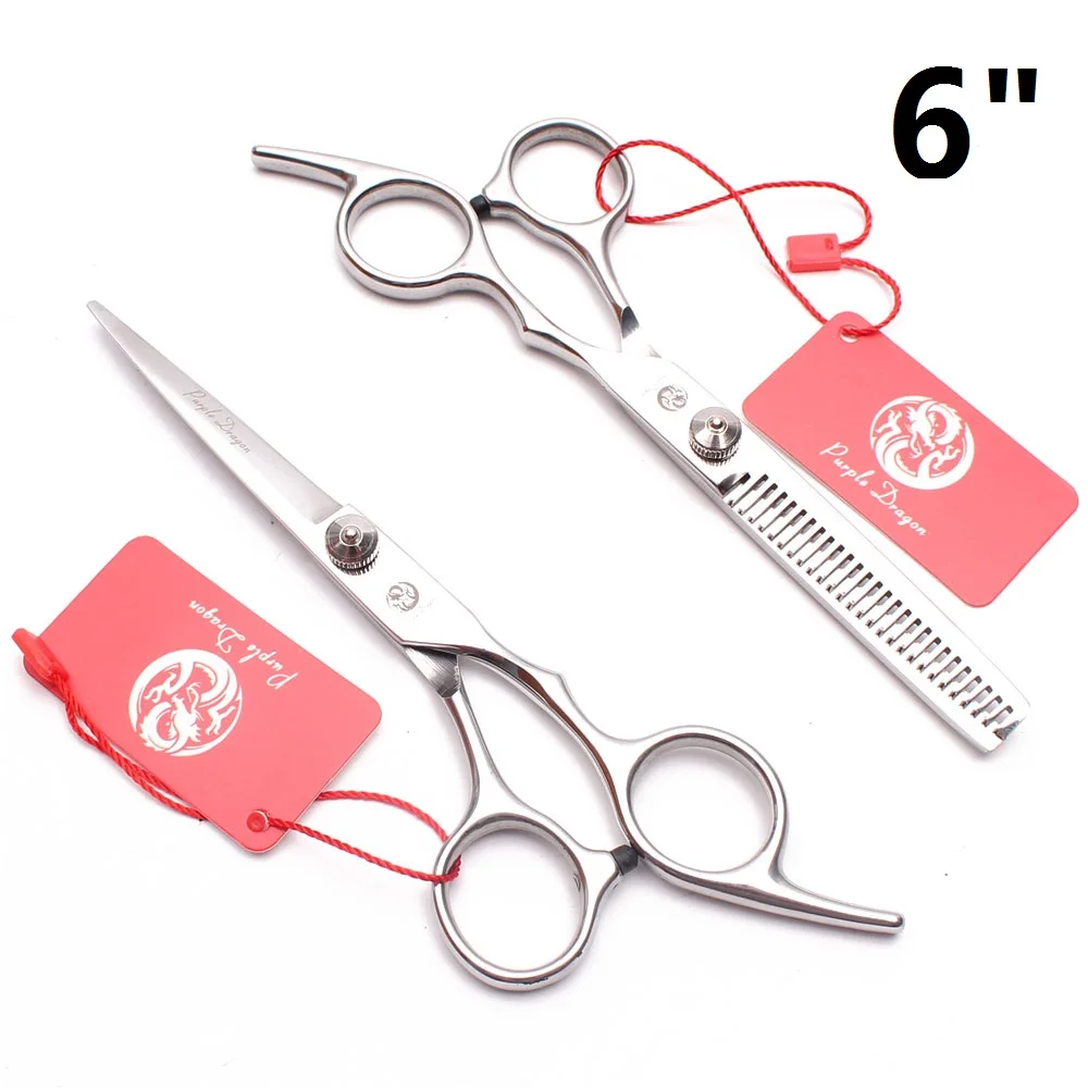 

Y1211 Silver Professional Barber Hair Cutting Thinning Scissors Shears Set Hairdressing Salon Set 6"