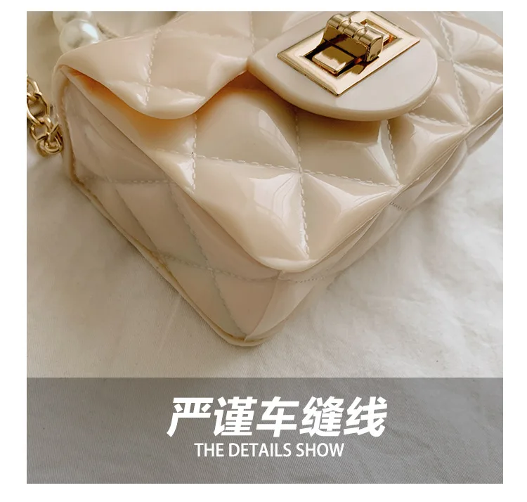 Dikaril Women Mini Handbag New Elegant Shoulder Messenger Portable Chain Bag Girl Cute Bag Pearl Crossbody Rhombus Small Bags