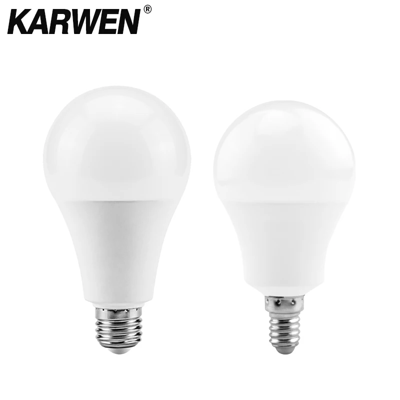 LED Bulb KARWEN LED Bulb E27 E14 AC 220V 230V 240V 3w-20w Spotlight Table Lamp