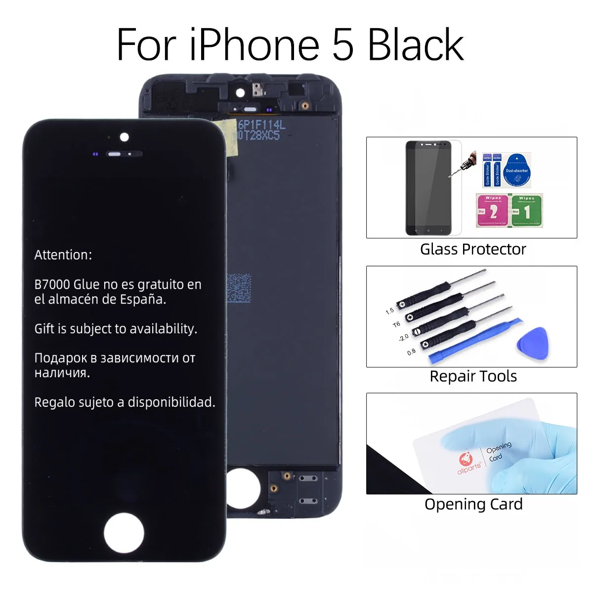 Black for 5G AAA OEM Дисплей для iPhone 5S LCD в сборе с тачскрином на рамке For iPhone 5 LCD for iPhone 4 4S 5C черный белый - Цвет: Black for 5G