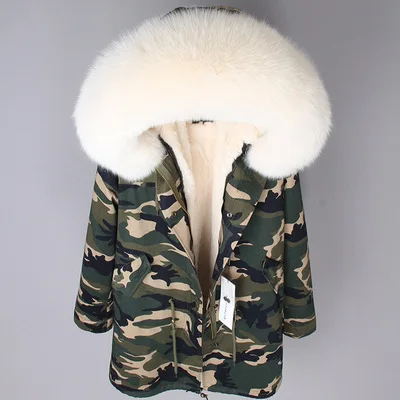 Серебристый winter new real fox fur collar to overcome the long paragraph fur coat jacket female winter - Цвет: Серебристый