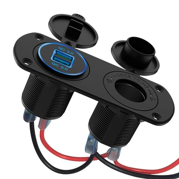 

Car Charger T Dual Qc3.0 Fast Charge and Cigarette Lighter Receptacle Socket, Waterproof and Dustproof, for 12V / 24V Car Boat M