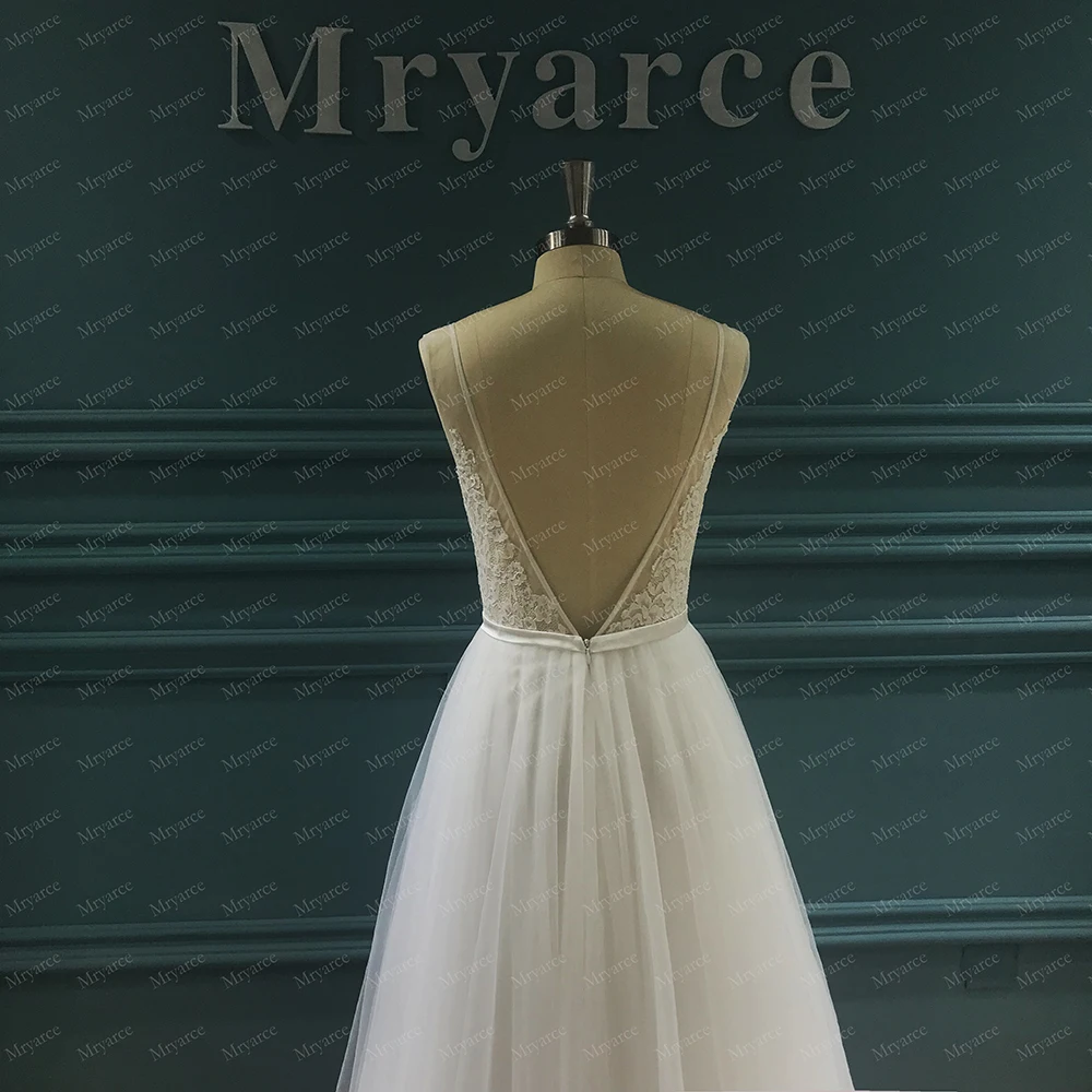 Mryarce Love кружевное деревенское свадебное платье с v-образным вырезом и открытой спиной, раздельные Свадебные платья Boho