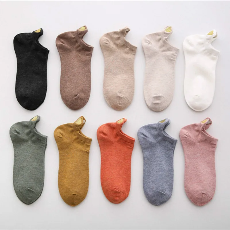 

Женские хлопковые носки до щиколотки, повседневные забавные носки с милыми сердечками, 4 пары, для весны и осени, 2021