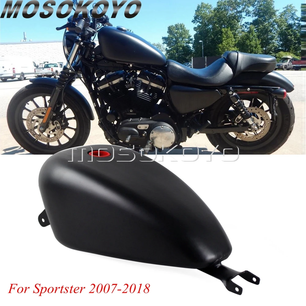 Black Gas Tank 3.3 Gal Efi Oil Fuel Tank For Harley Sportster Iron 883