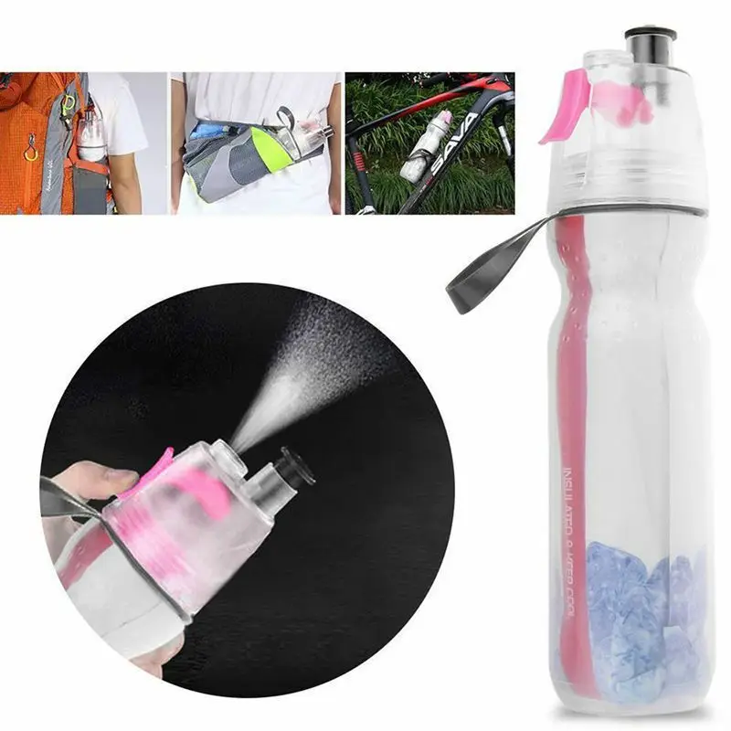 

500ml Misting Water Bottle, Insulated Bottle with Spray Mist Outdoor Sport Hydration, Mist Water Bottle Unique Lock Design