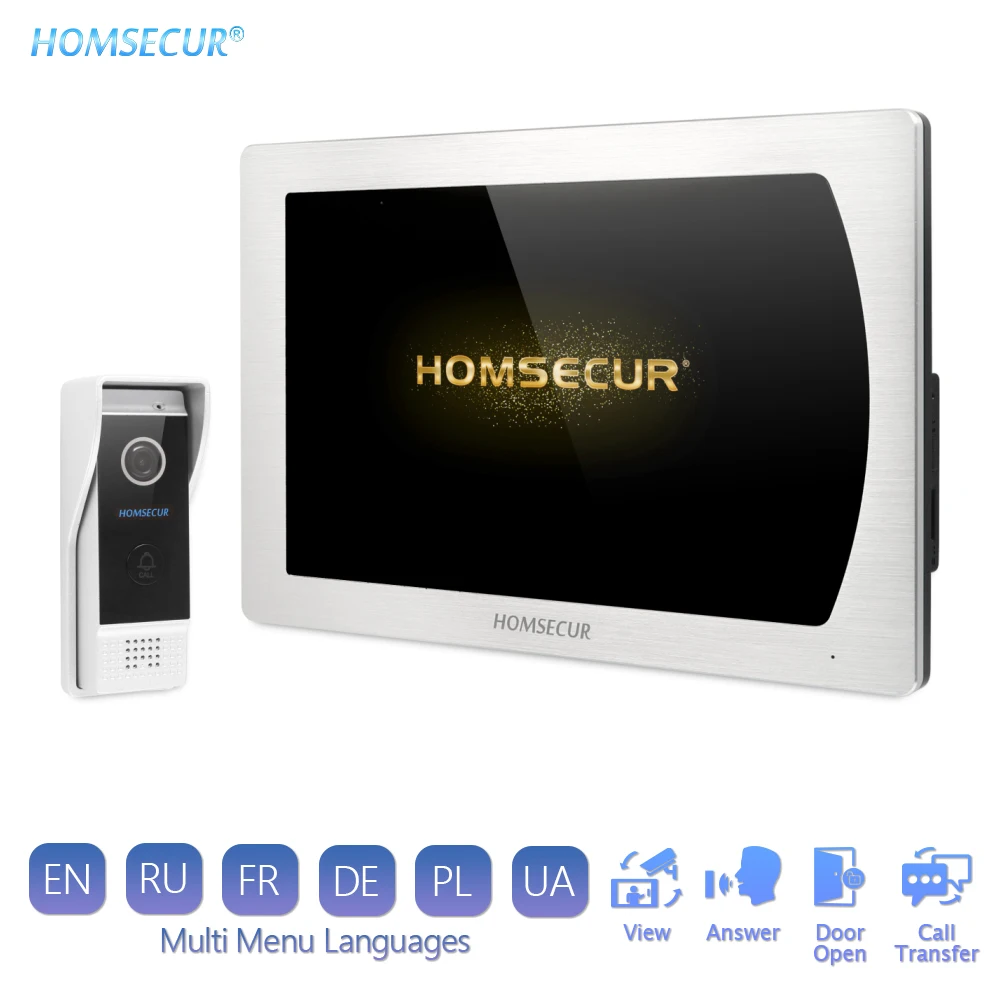 HOMSECUR 4 провода видео дверь входная телефонная система вызова 7 дюймов сенсорный экран Водонепроницаемый Открытый камера 1.3MP BC031HD-B+ BM717HD-S