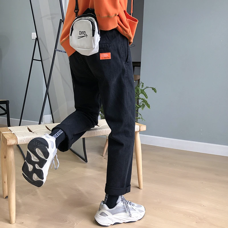 Ветер хан издание tide свободные Джокер эластичная талия джинсы девять минут брюки мужские брюки