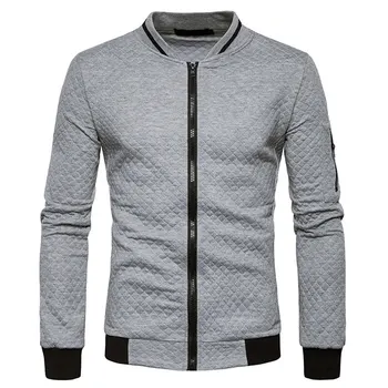 

Men's Veste Homme Bomber Fit Argyle Zipper Jacket Casual Jacket 2020 Autumn Trend White Fashion Men's Jackets Clothes