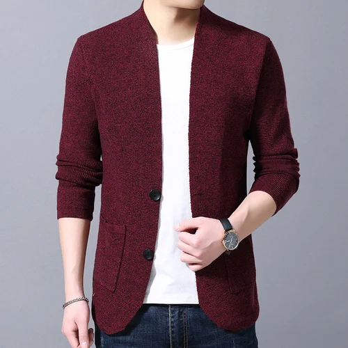 Sweater Cardigan Men's Wool Single Breasted Simple Solid Color Style Loose Knit Jacket Coat Asian Size M-4XL 2022 New mens cable knit jumper Sweaters