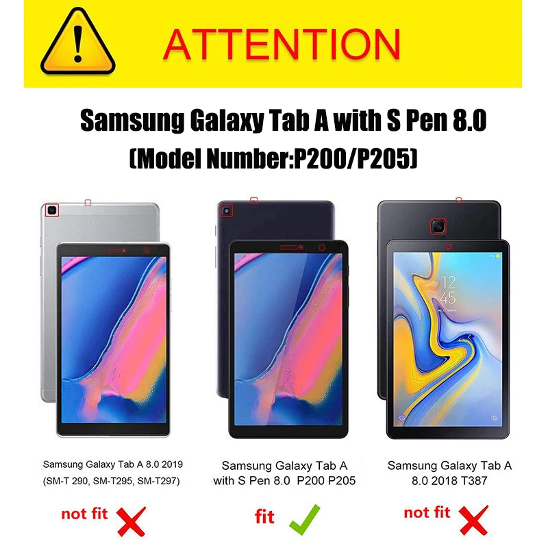 Фото Роскошный противоударный кожаный чехол-подставка для планшета Samsung Galaxy Tab A 8,0 2019 SM-P200 Wifi P205 P200 LTE Funda Coque №2
