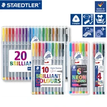 Немецкий STAEDTLER 334 волоконная ручка 4/15/20/30/42/50 набор цветов эскизная ручка 0,3 мм треугольная стержень кисть для письма